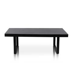 Sofabord med U ben i metall 130 x 60 x 45 cm Sort Finish